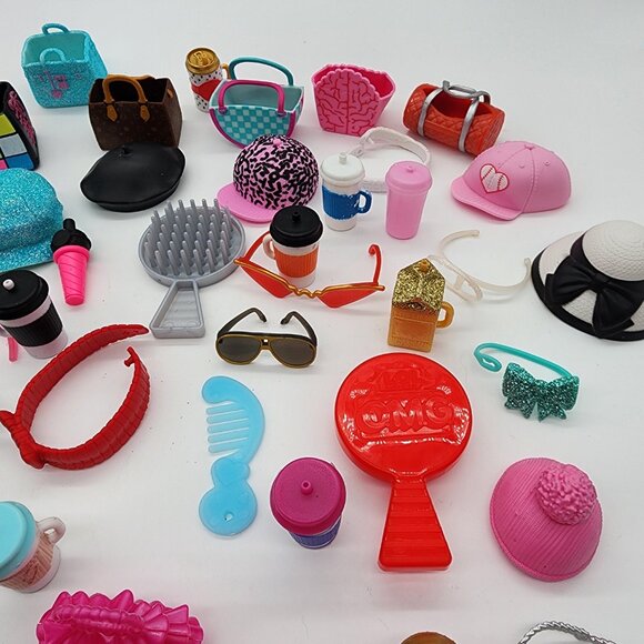 Lot of 52 Assorted LOL Surprise OMG Dolls Accessories Clothes Bottles Glasses - Picture 5 of 10